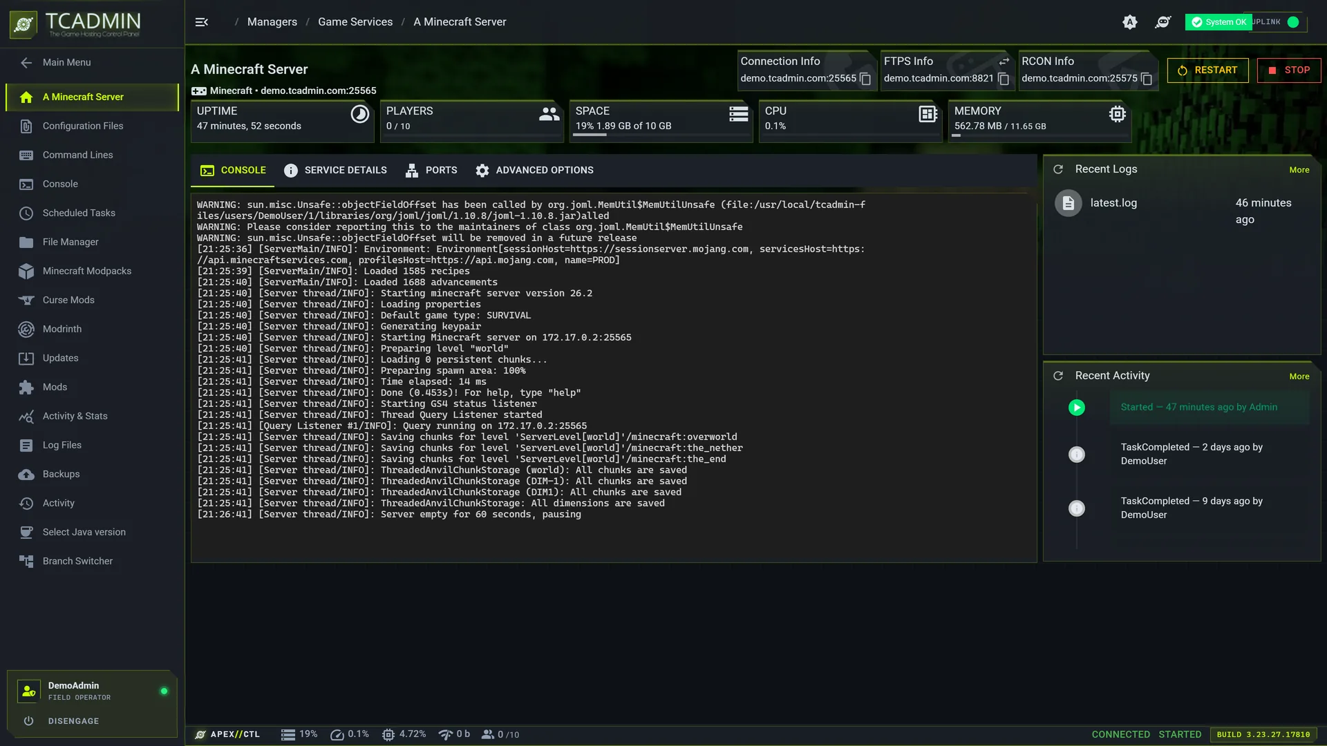 The same service page in the Apex theme.