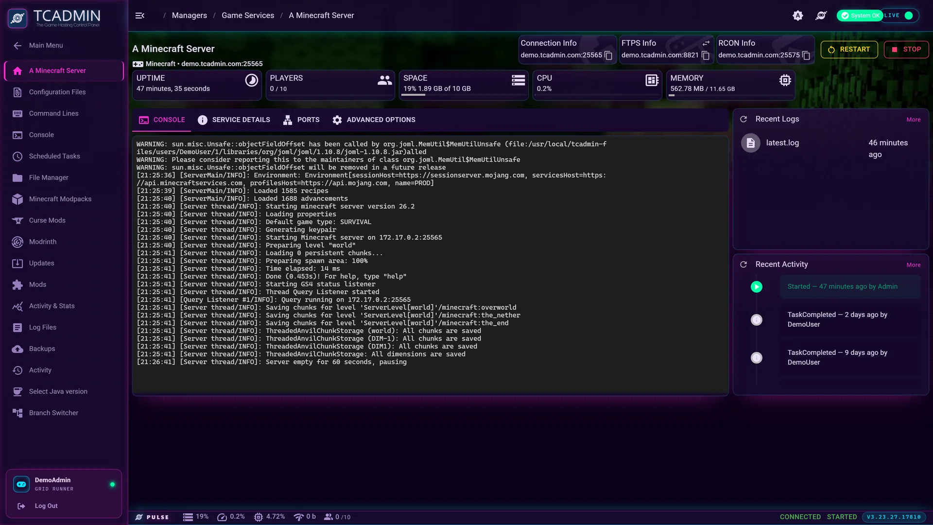 The same service page in the Pulse theme, with magenta accents.